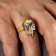 14K Solid Gold Skull Men Ring EY21