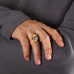 Load image into Gallery viewer, 14K Solid Gold Skull Men Ring EY21
