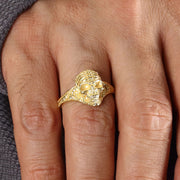 14K Solid Gold Skull Men Ring EY23