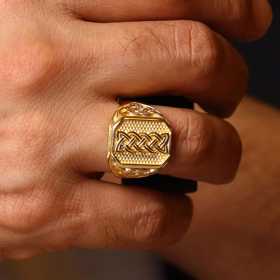 14K Solid Gold Men Ring EY19
