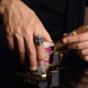 14K Solid Gold Skull Men Ring EY22