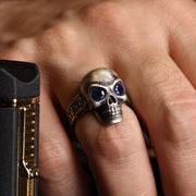 14K Solid Gold Skull Men Ring EY21