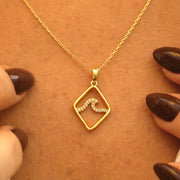 14K Solid Gold Wave Necklace K140