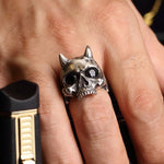 Load image into Gallery viewer, 14K Solid Gold Skull Men Ring EY20
