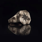 Load image into Gallery viewer, 14K Solid Gold North Star Men Ring EY24
