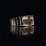 14K Solid Gold Men Cross Ring EY27