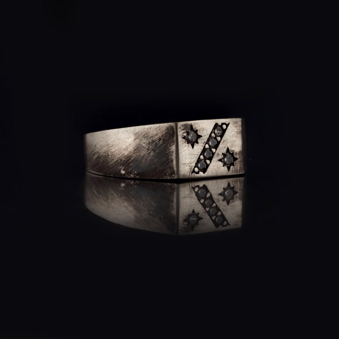 14K Solid Gold Signet Men Ring EY32