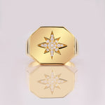 Load image into Gallery viewer, 14K Solid Gold North Star Men Ring EY24
