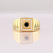 14K Solid Gold Signet Men Ring EY31