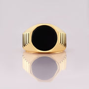 14K Solid Gold Men Onyx Stone Ring EY29