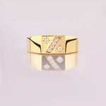Load image into Gallery viewer, 14K Solid Gold Signet Men Ring EY32

