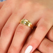14k Solid Gold Dome Ring Y280