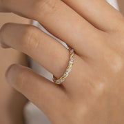 14K Solid Gold Braid Ring Y37