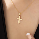 Load image into Gallery viewer, 14K Solid Gold Cross Necklace K21
