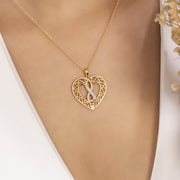 14K Solid Gold Infinity and Heart Necklace K28