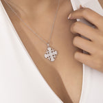 Load image into Gallery viewer, 14K Solid Gold 4 Cross Necklace K35
