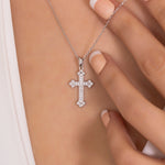 Load image into Gallery viewer, 14K Solid Gold Cross Necklace K43
