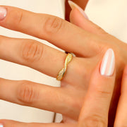 14K Solid Gold Mobius Ring Y314