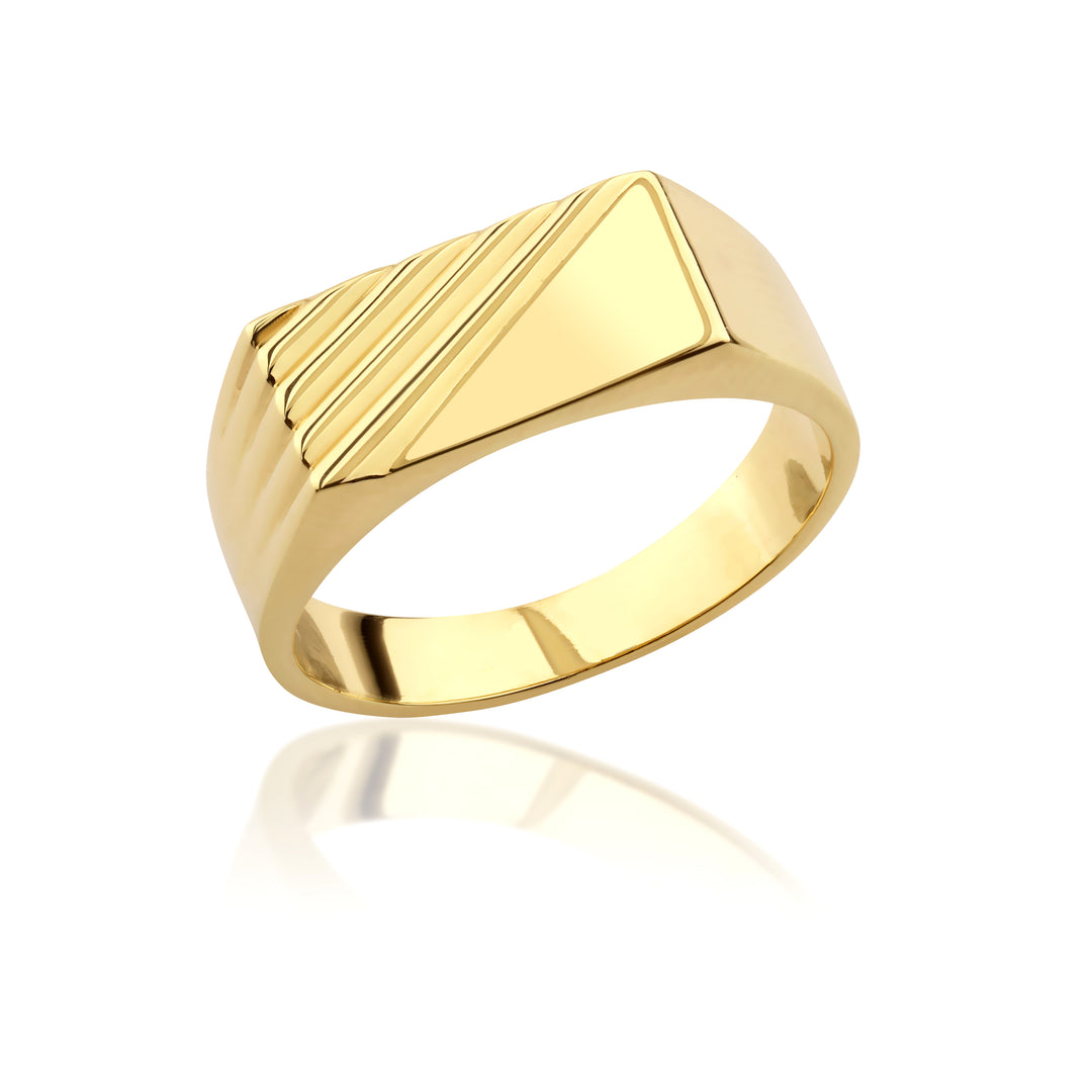 14K Solid Gold Signet Men Ring EY11