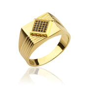 14K Solid Gold Signet Men Ring EY12