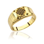 Load image into Gallery viewer, 14K Solid Gold Signet Men Ring EY14
