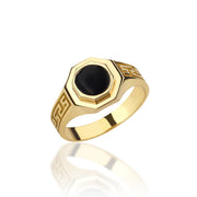 14K Solid Gold Greek Men Ring EY18