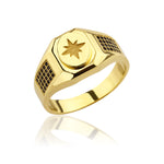 Load image into Gallery viewer, 14K Solid Gold North Star Men Ring EY2
