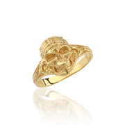 14K Solid Gold Skull Men Ring EY23