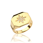 Load image into Gallery viewer, 14K Solid Gold North Star Men Ring EY24
