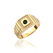 14K Solid Gold Signet Men Ring EY31
