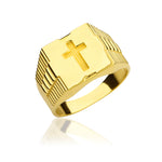 Load image into Gallery viewer, 14K Solid Gold Men Cross Ring EY4
