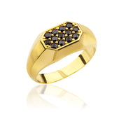 14K Solid Gold Signet Men Ring EY8