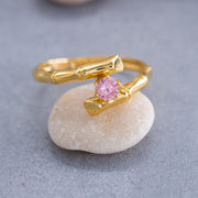 14K Solid Gold Bamboo Ring T19