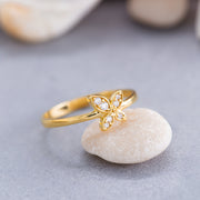 14K Solid Gold Butterfly Ring Y149