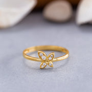 14K Solid Gold Butterfly Ring Y149