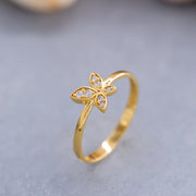 14K Solid Gold Butterfly Ring Y149