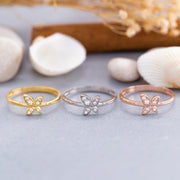 14K Solid Gold Butterfly Ring Y149