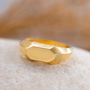 14K Solid Gold Geometric Ring Y173