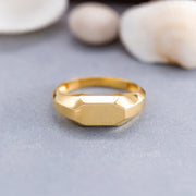 14K Solid Gold Geometric Ring Y173