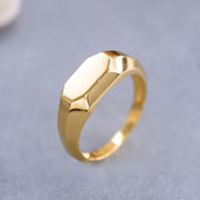 14K Solid Gold Geometric Ring Y173