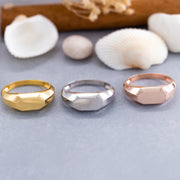 14K Solid Gold Geometric Ring Y173