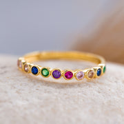 14K Solid Gold Cubic Zirconia Ring Y144