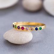 14K Solid Gold Cubic Zirconia Ring Y144