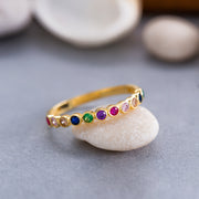 14K Solid Gold Cubic Zirconia Ring Y144