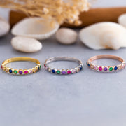 14K Solid Gold Cubic Zirconia Ring Y144