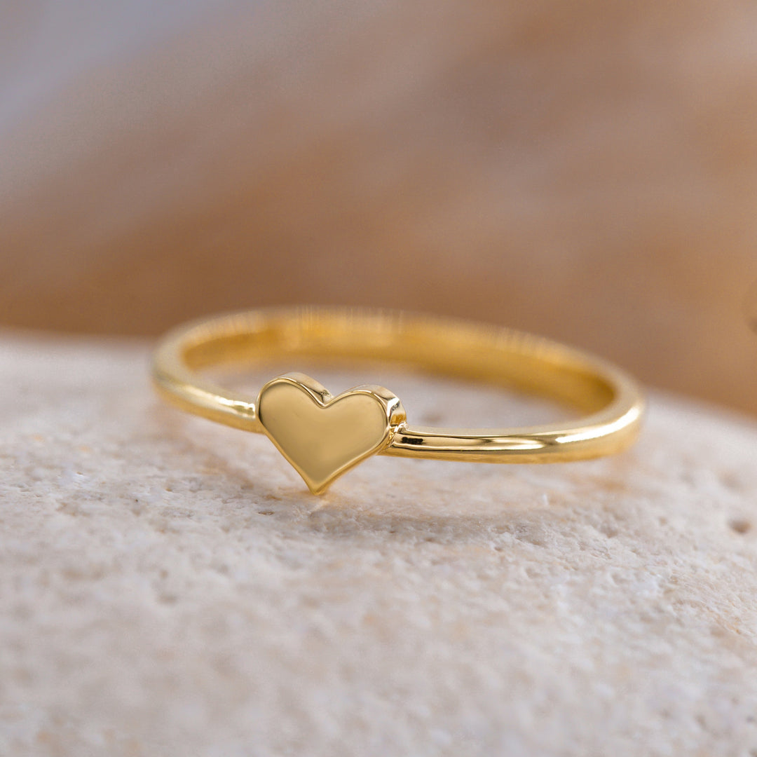 14K Solid Gold Heart Ring Y150