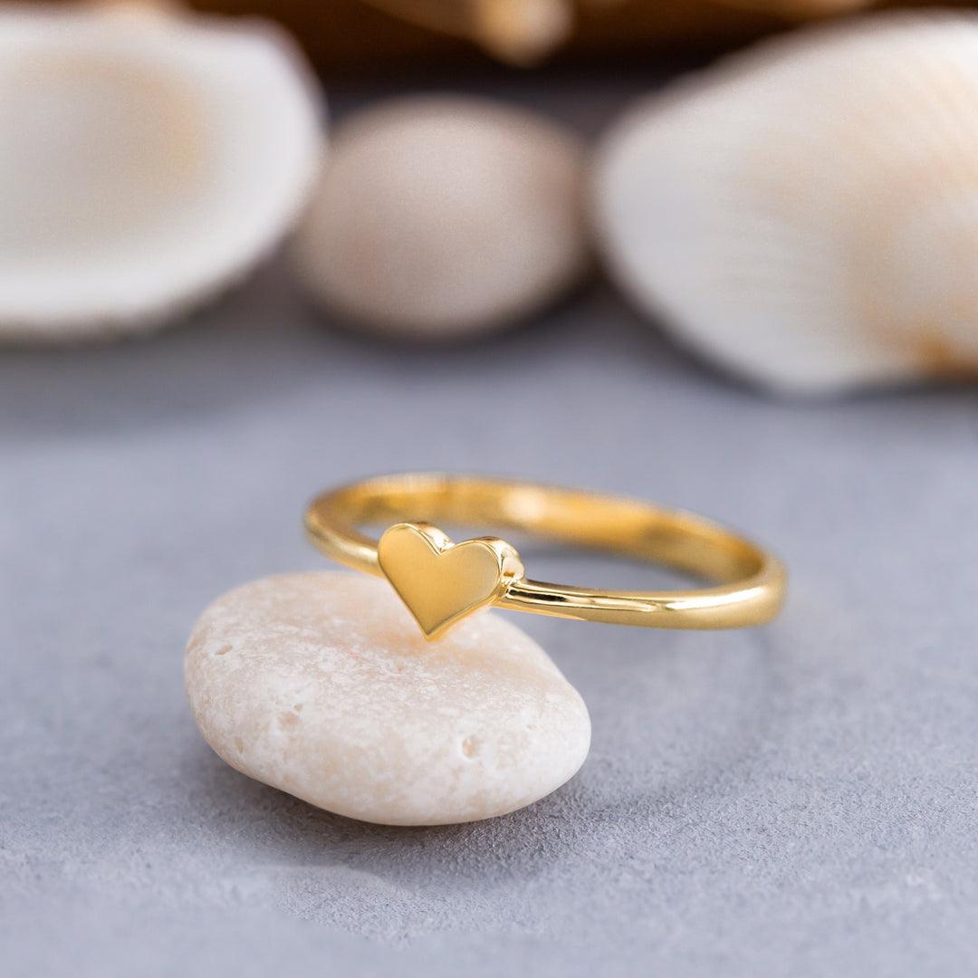 14K Solid Gold Heart Ring Y150