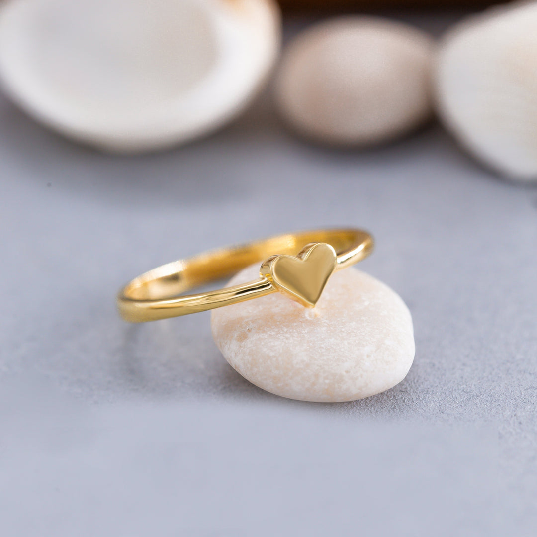 14K Solid Gold Heart Ring Y150