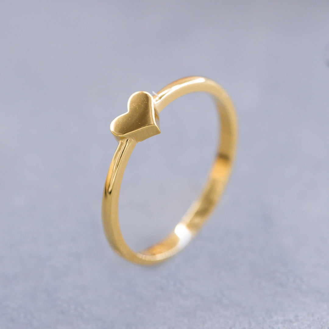 14K Solid Gold Heart Ring Y150