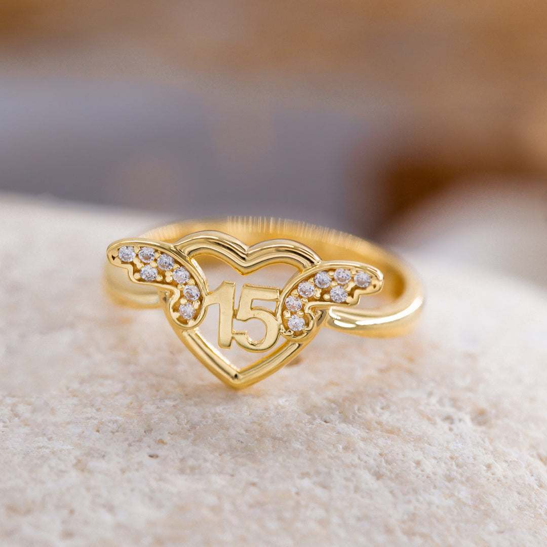 14K Solid Gold 15 Angel Wing Y166